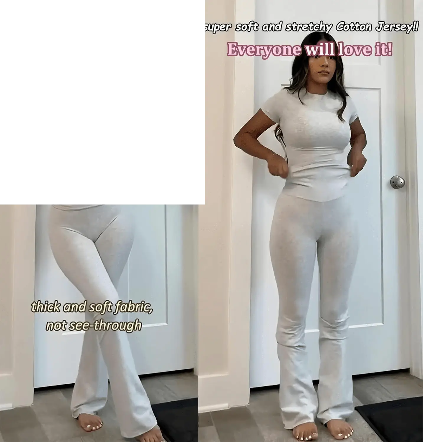 Women'S 2 Piece Lounge Outfits Slim Short Sleeve Tops Low Rise Flare Leggings Sets Yoga Sweatsuit - Tophatter Daily Deals