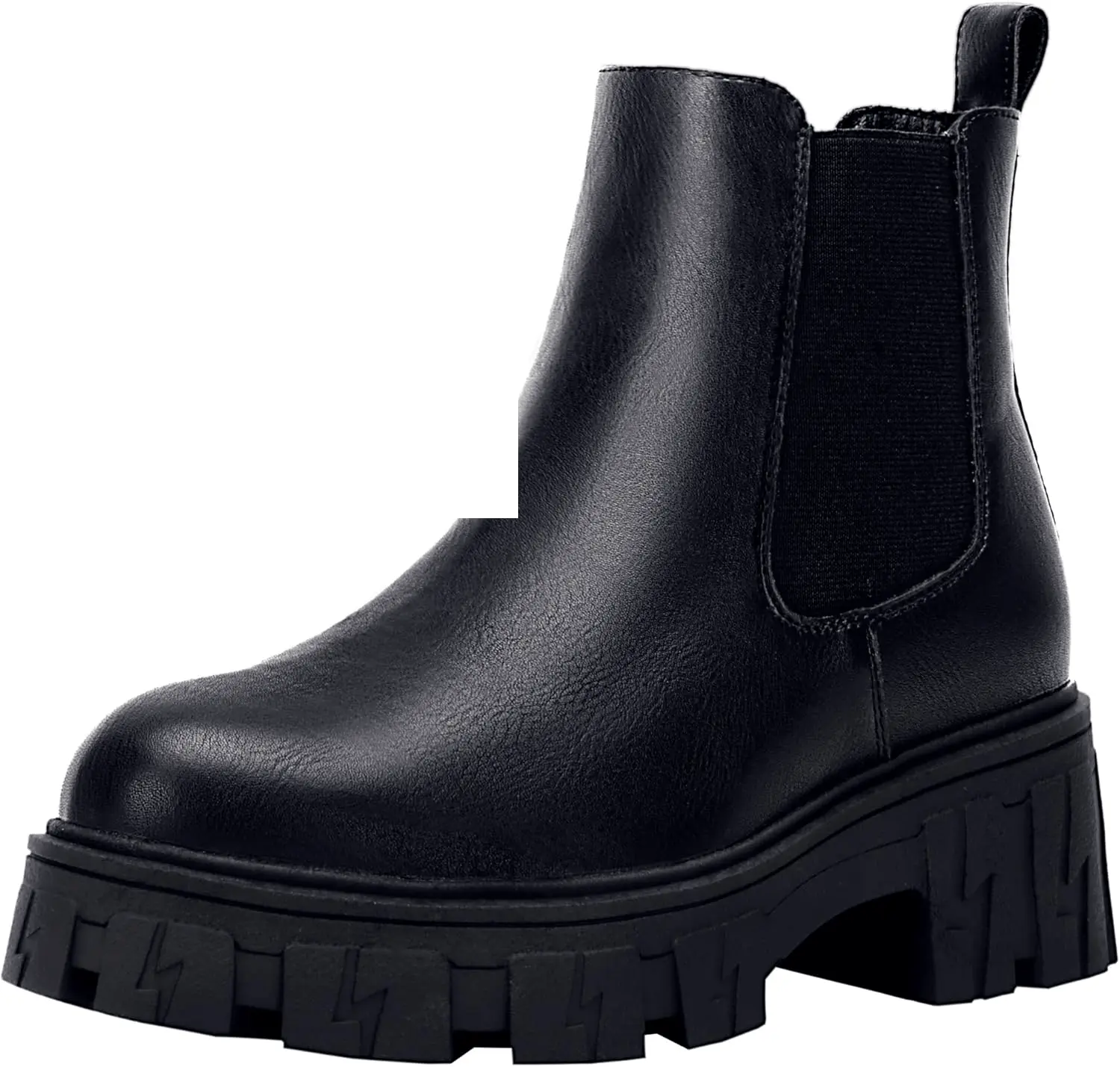 Women'S 9620 Chelsea Ankle Boots | Fashion Lug Sole Platform Elastic Slip-On Booties A-Chelsea-9620-Black - Tophatter Daily Deals