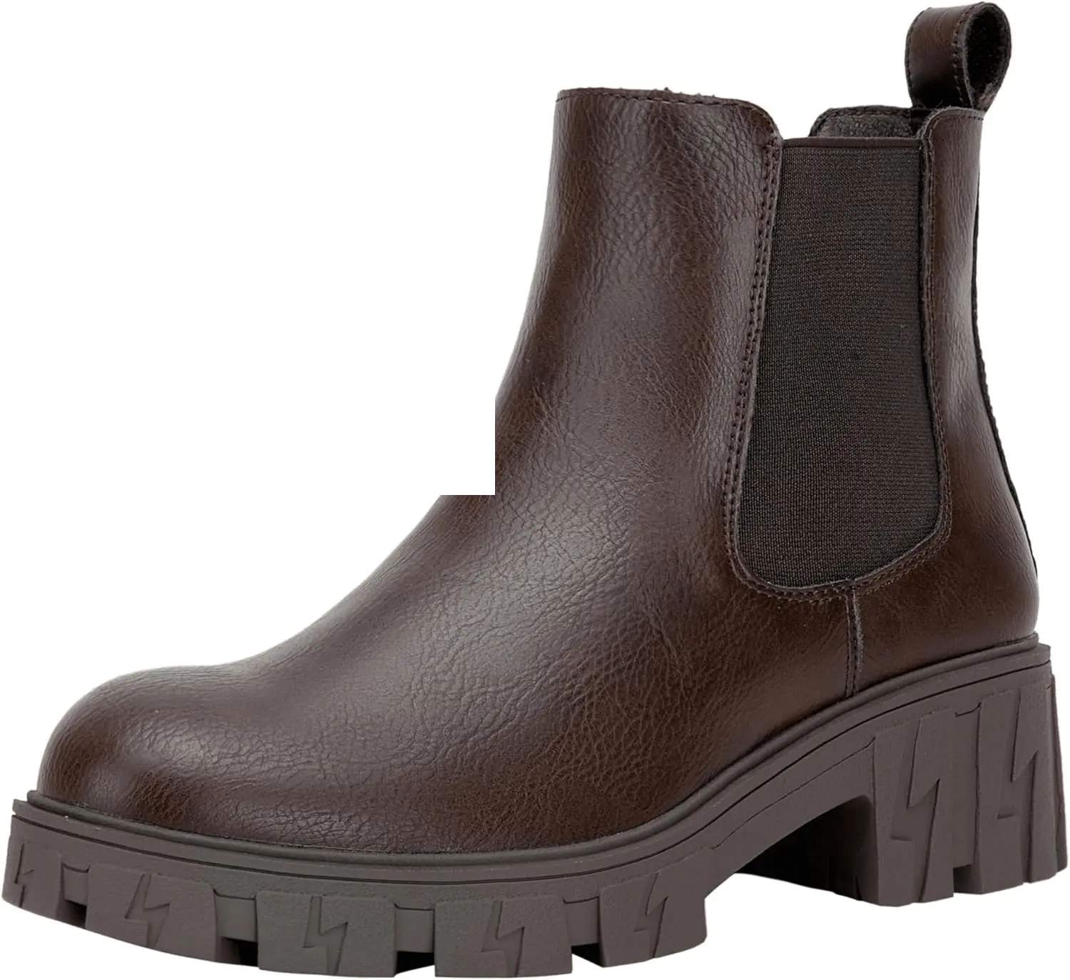 Women'S 9620 Chelsea Ankle Boots | Fashion Lug Sole Platform Elastic Slip-On Booties Chelsea Lug Sole-9620-Brown Whisky - Tophatter Daily Deals