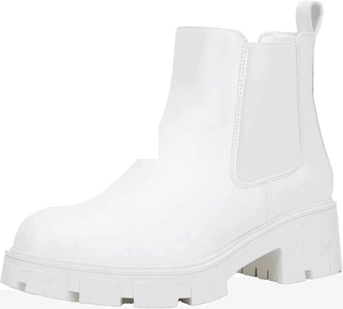 Women'S 9620 Chelsea Ankle Boots | Fashion Lug Sole Platform Elastic Slip-On Booties Chelsea Lug Sole-9620-All White - Tophatter Daily Deals