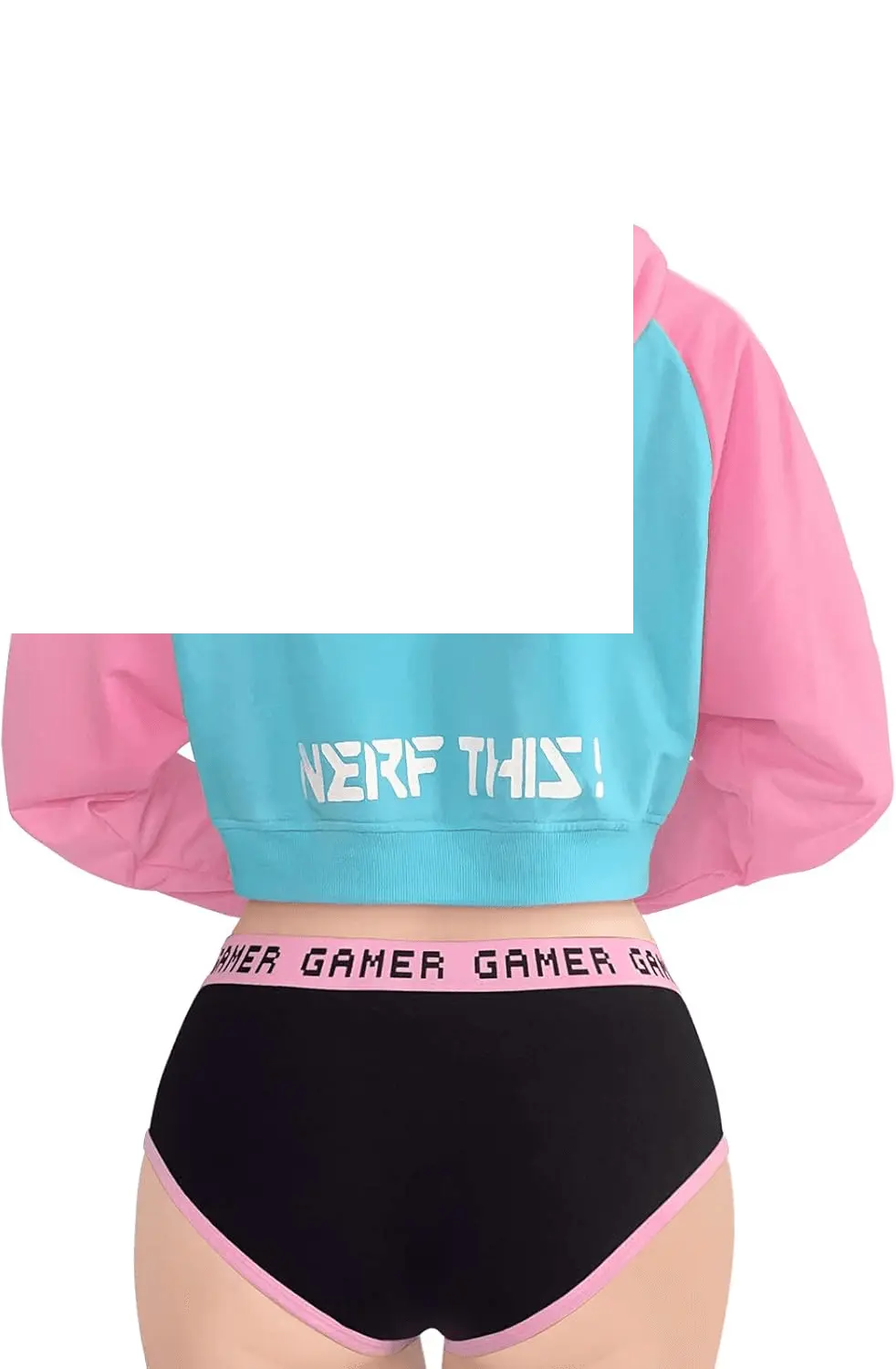 Women'S Bunnywatch Cosplay Gaming Casual Regular Fit Long Sleeve Drawstring Cropped Hoodie Sweater Pink - Tophatter Daily Deals