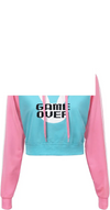 Women'S Bunnywatch Cosplay Gaming Casual Regular Fit Long Sleeve Drawstring Cropped Hoodie Sweater Pink - Tophatter Daily Deals