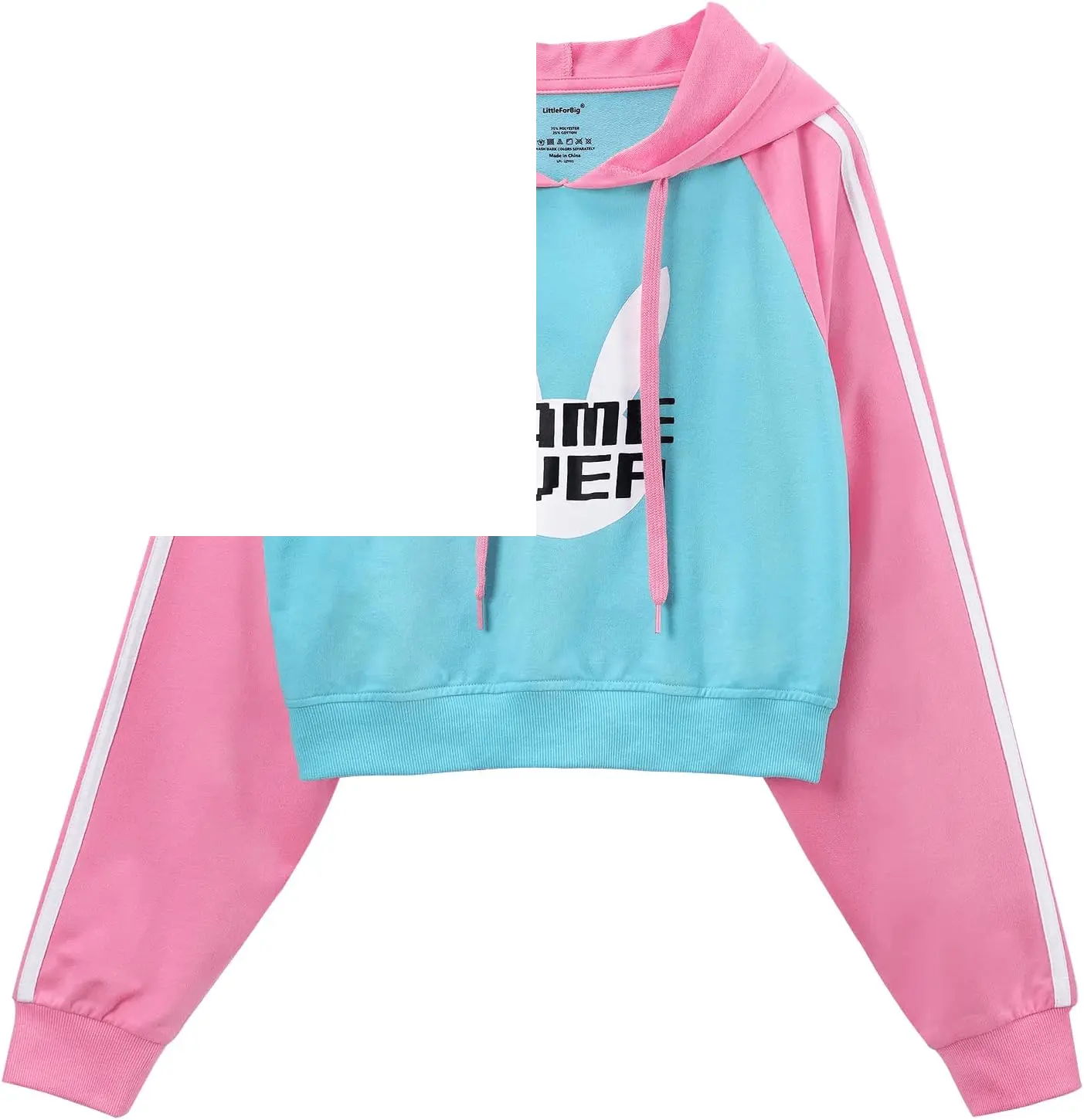 Women'S Bunnywatch Cosplay Gaming Casual Regular Fit Long Sleeve Drawstring Cropped Hoodie Sweater Pink - Tophatter Daily Deals