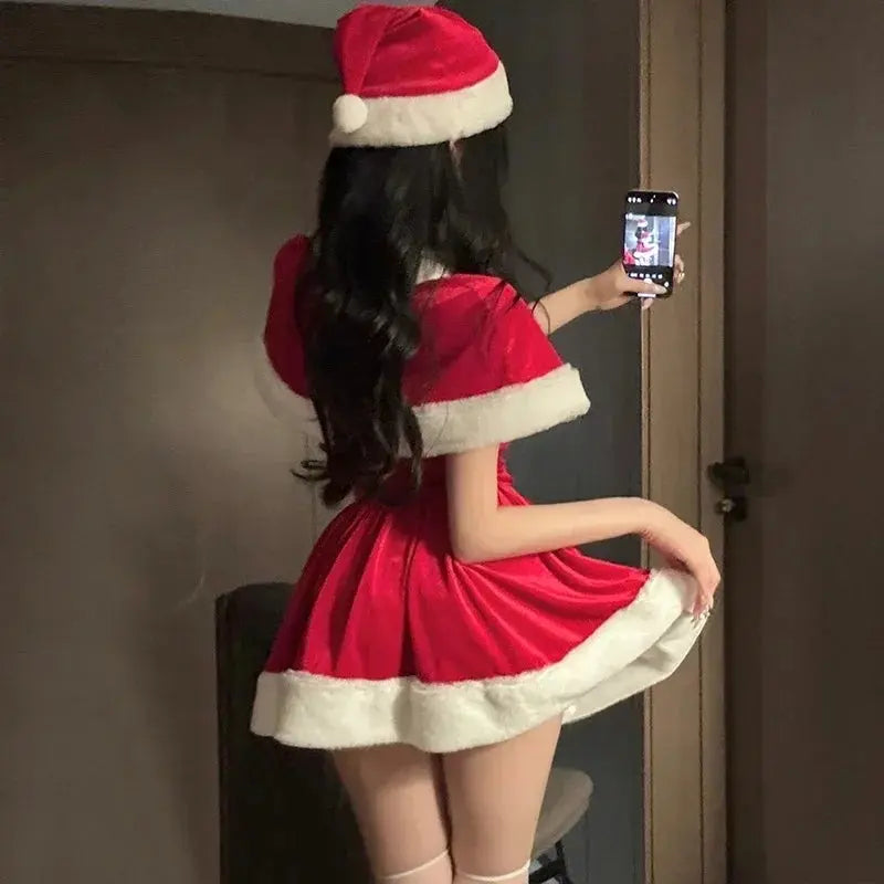 Women's Christmas Costume Short Sleeve Shawl Dress Christmas Lolita Costume Cosplay New Year Theme Stage Costume Party Dress - Tophatter Daily Deals