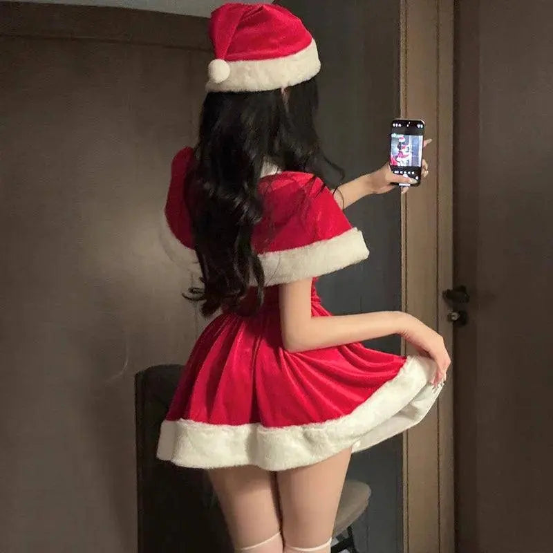 Women's Christmas Costume Short Sleeve Shawl Dress Christmas Lolita Costume Cosplay New Year Theme Stage Costume Party Dress - Tophatter Daily Deals