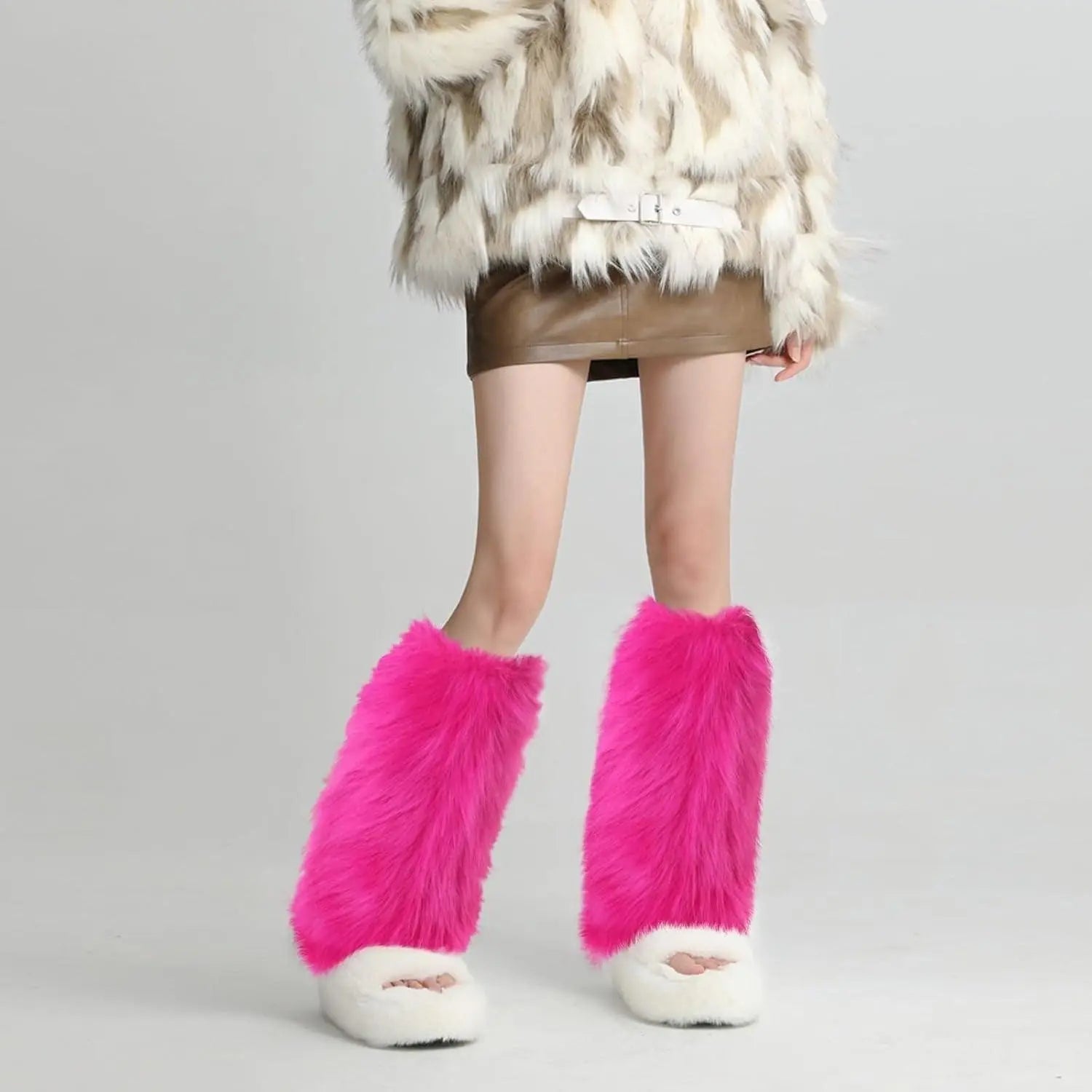 Women's Fur Leg Warmers, Furry Leg Warmers - Tophatter Daily Deals