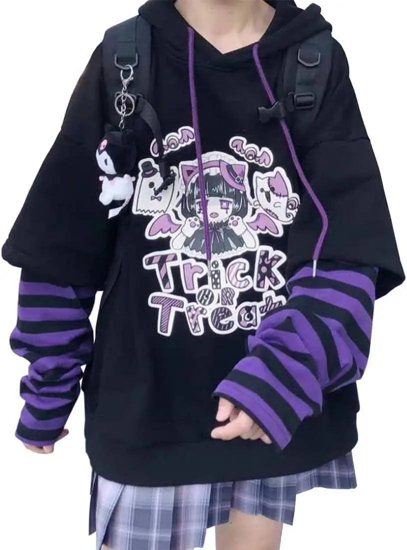 Women's Japanese Cute Kawaii Anime Girl Harajuku Style Hoodie Pullover Sweatshirt - Tophatter Daily Deals