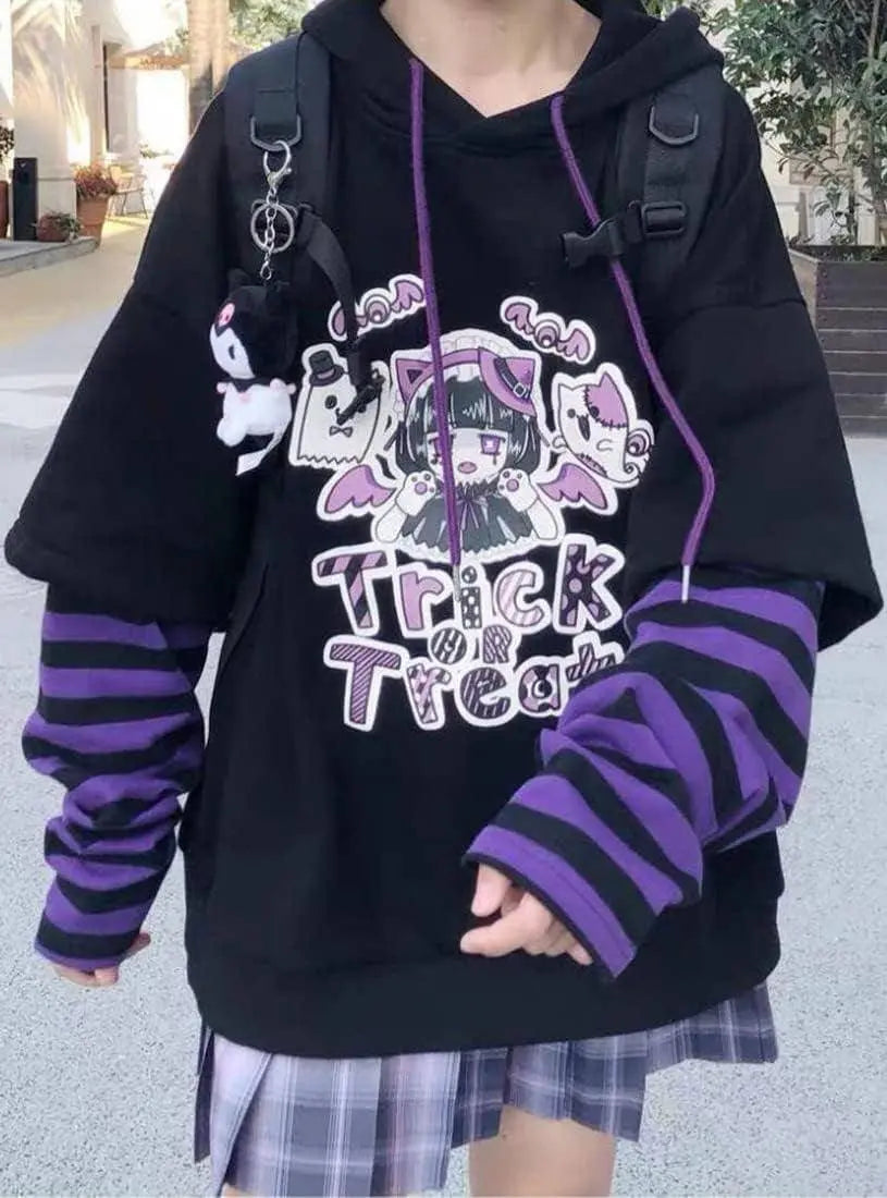 Women's Japanese Cute Kawaii Anime Girl Harajuku Style Hoodie Pullover Sweatshirt - Tophatter Daily Deals