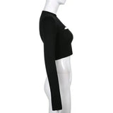 Women's T Shirt O-Neck Slim Fit Sexy Long Sleeve T-shirt Female Tees Shirt Femme Woman Crop Tops 2025 Spring New Korean Clothing - Tophatter Daily Deals