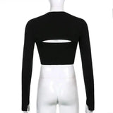 Women's T Shirt O-Neck Slim Fit Sexy Long Sleeve T-shirt Female Tees Shirt Femme Woman Crop Tops 2025 Spring New Korean Clothing - Tophatter Daily Deals