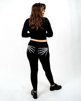 Women's Halloween Leggings - Ladies Skeleton Hands Printed Legging Bottoms Pants Skeleton Hands Festive & Franchise - Tophatter Daily Deals