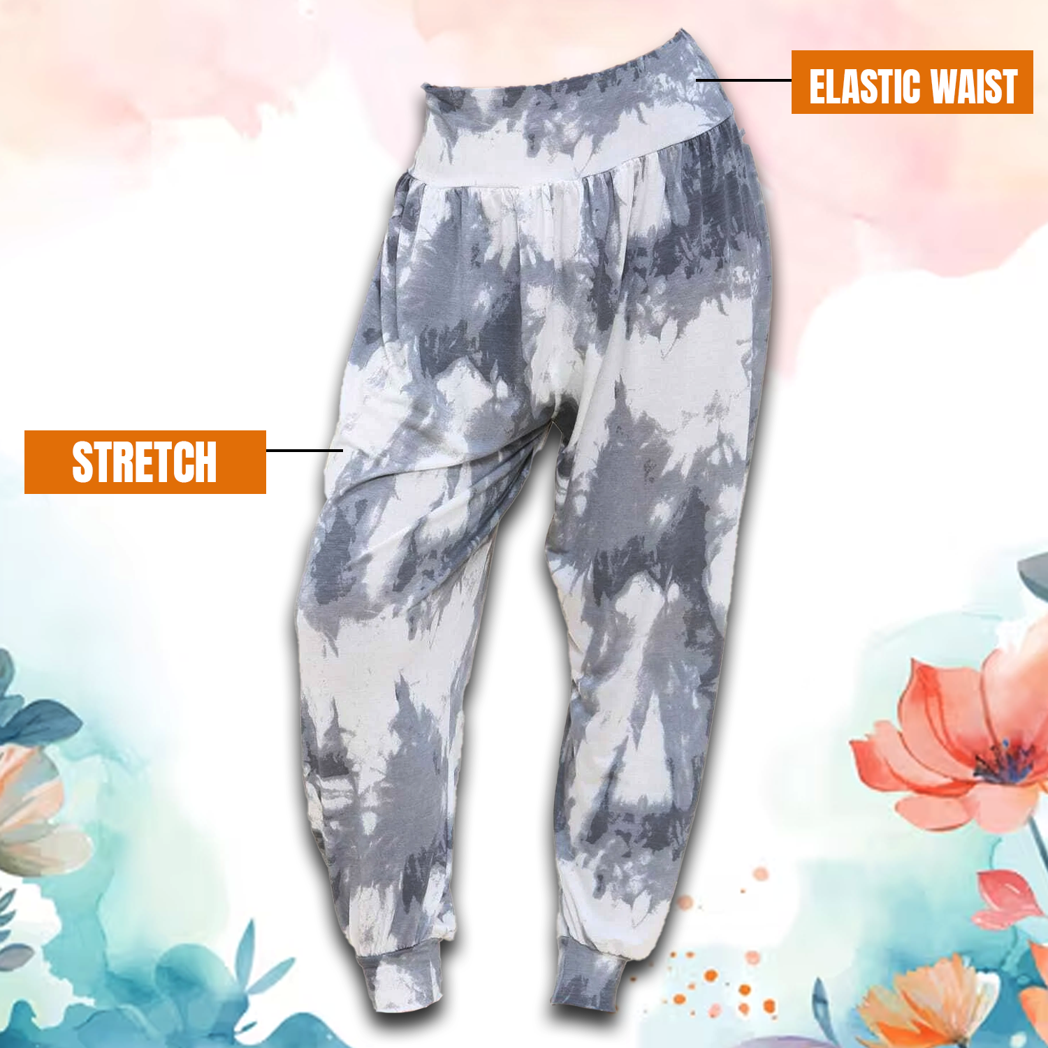 Women's Harem Trousers – Relaxed Fit Printed Pants for Yoga, Festival & Streetwear Looks Clothing - Tophatter Daily Deals