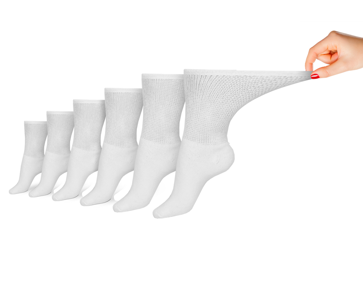 Women's Cotton Diabetic Crew Socks (6 Pair) White Women's Socks & Hosiery - Tophatter Daily Deals