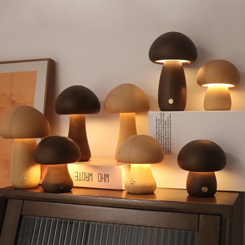 Wood Carved Mushroom Light Lighting - Tophatter Daily Deals