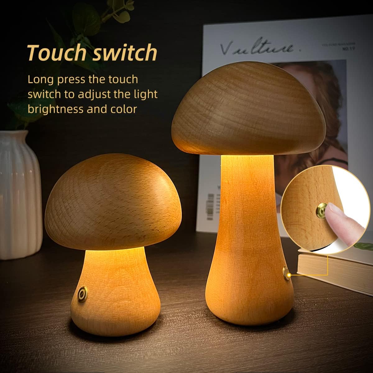 Wood Carved Mushroom Light Lighting - Tophatter Daily Deals