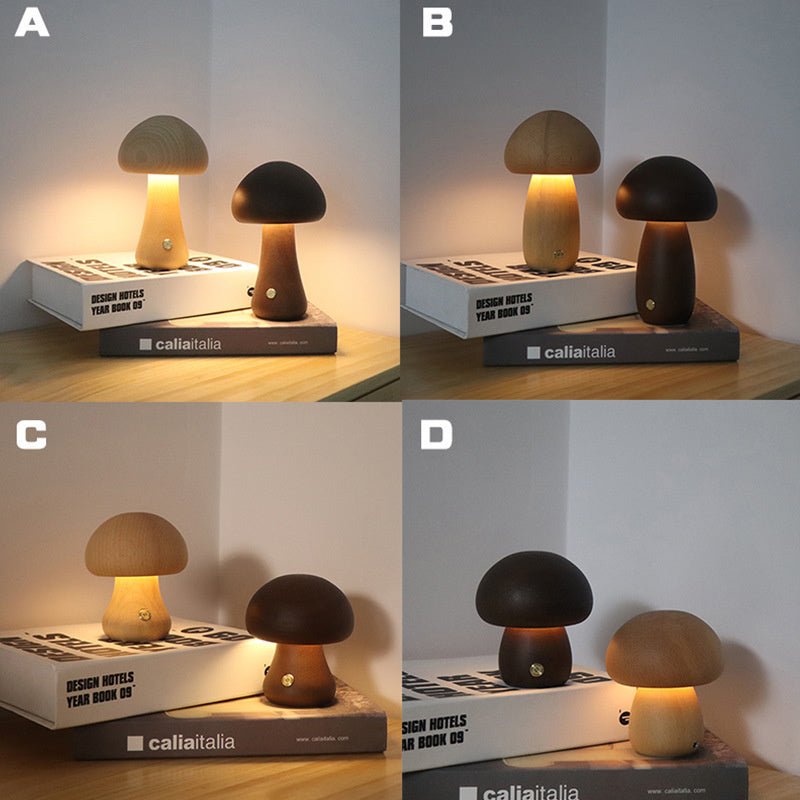 Wood Carved Mushroom Light Lighting - Tophatter Daily Deals