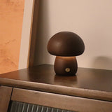 Wood Carved Mushroom Light D Walnut Wood Lighting - Tophatter Daily Deals