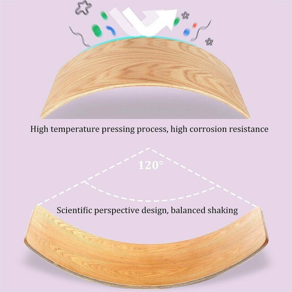 Wooden Balance Board UK - Wooden Balance Board Wobble Curved Rock-it Yoga Rocker Leaning Toy for Kid Adult Exercise & Fitness - Tophatter Daily Deals