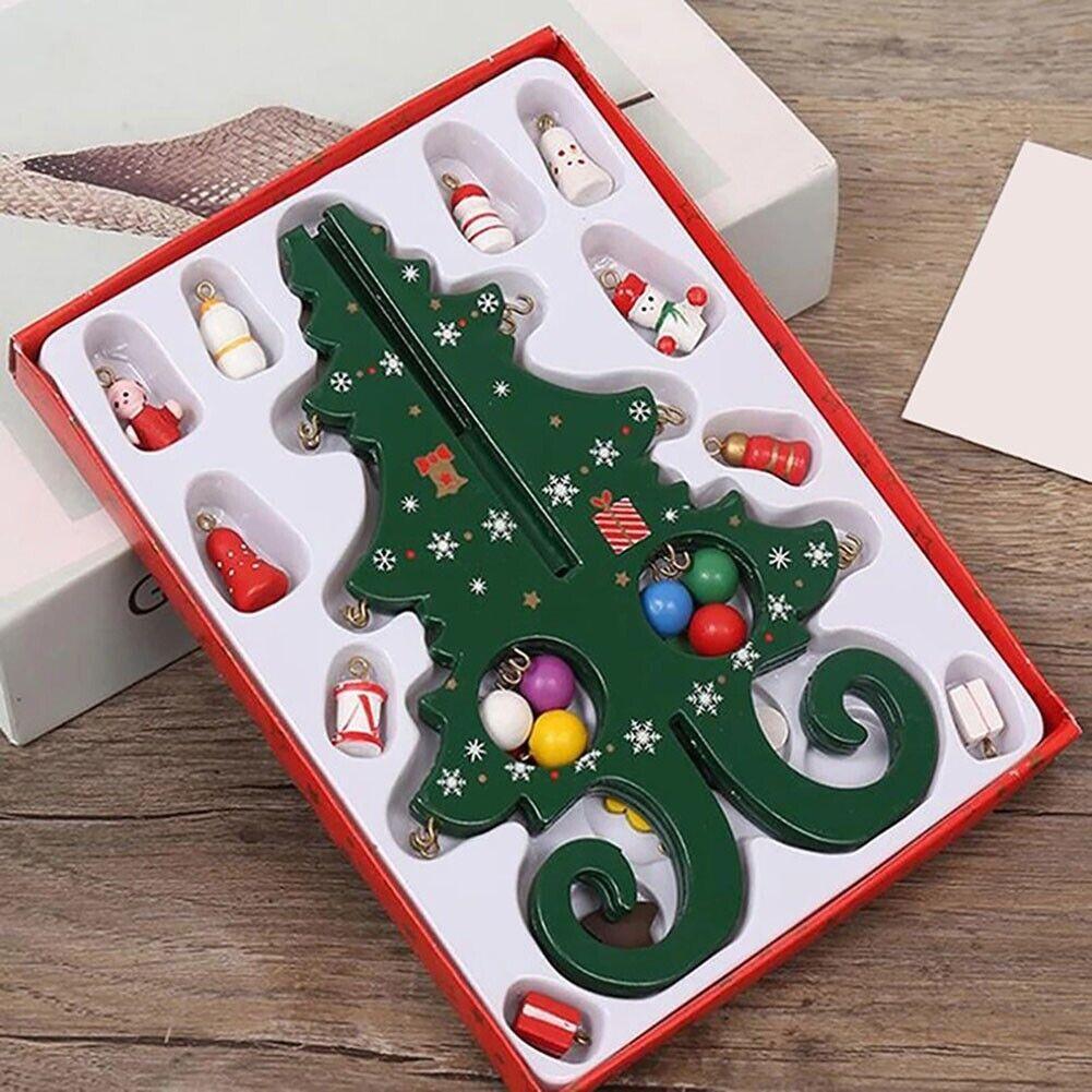 Wooden Christmas Trees UK - Christmas Festive Decoration Wooden Xmas Tree Ornaments Table Top Decor Festive & Franchise - Tophatter Daily Deals
