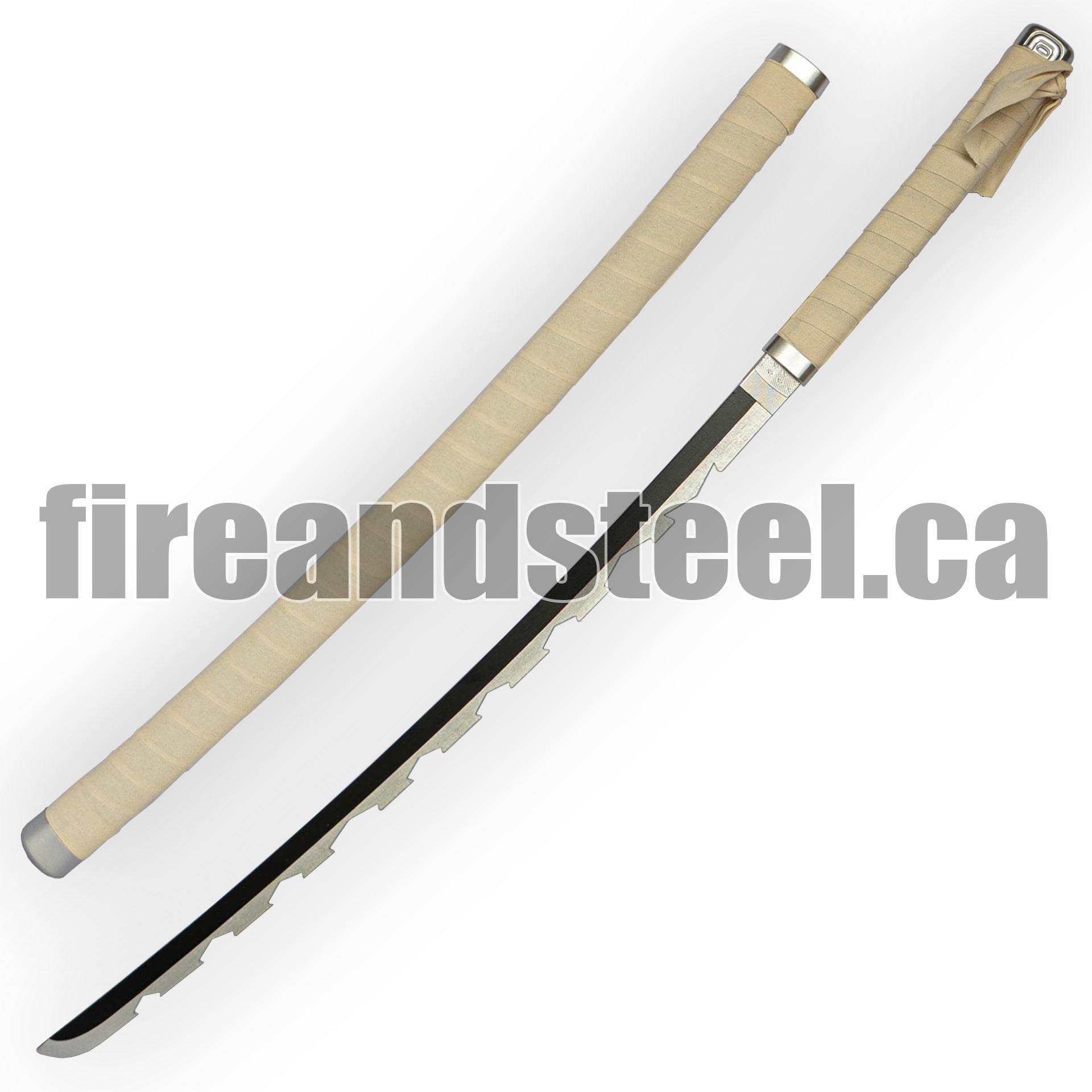Inosuke Hashibira's Indigo-Gray Nichirin Katana (Wood) Anime Sword - Tophatter Daily Deals