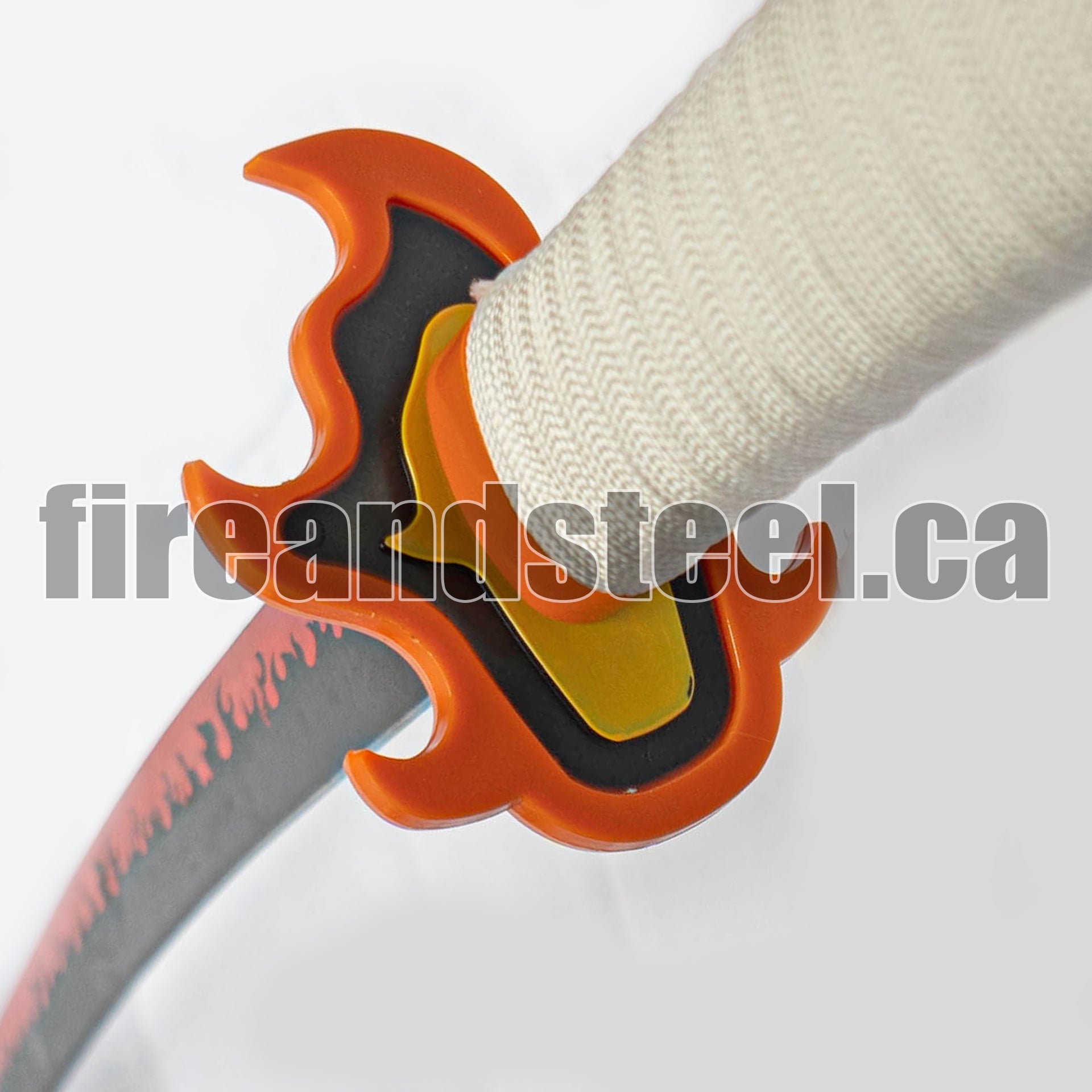 Kyojuro Rengoku's Red Nichirin Katana (Wood) Anime Sword - Tophatter Daily Deals