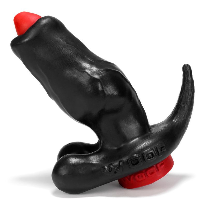 Woof Hollow Plug with Stopper in Black and Red > Anal Range > Tunnel and Stretchers - Tophatter Daily Deals