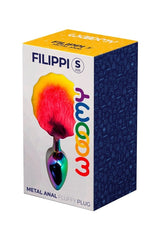 Wooomy Filippi Fluffy Rainbow Metal Anal Plug Size S 7 cm Insertable Length > Anal Range > Tail Butt Plugs - Tophatter Daily Deals