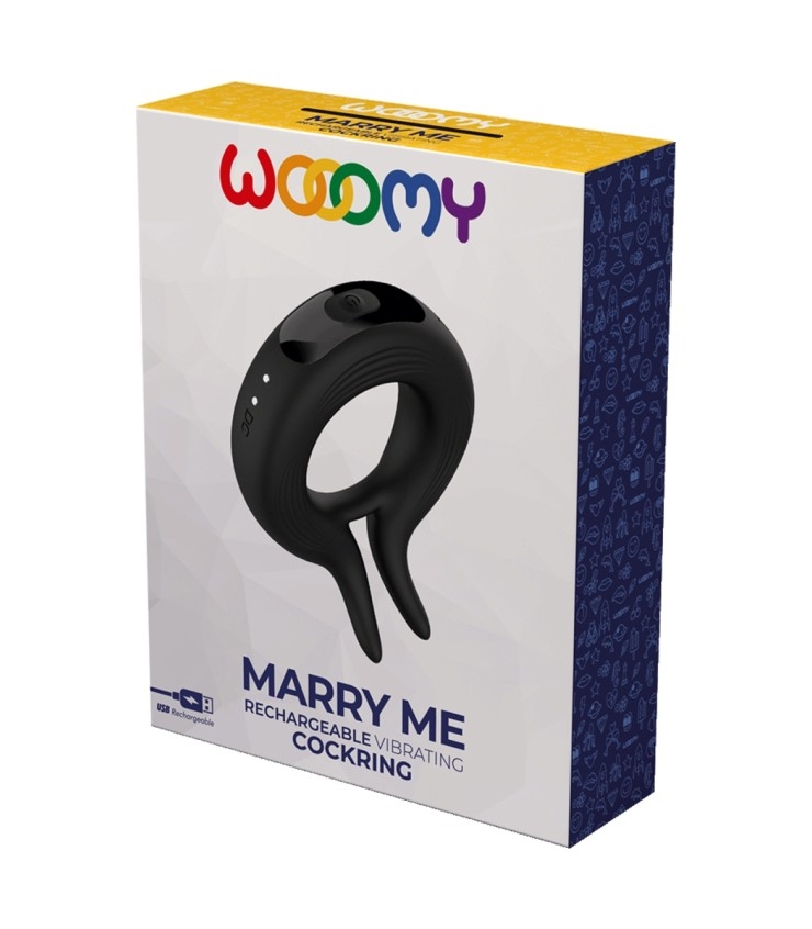 Wooomy Marry Me Vibrating Black Ring > Cock Ring > Vibrating - Tophatter Daily Deals