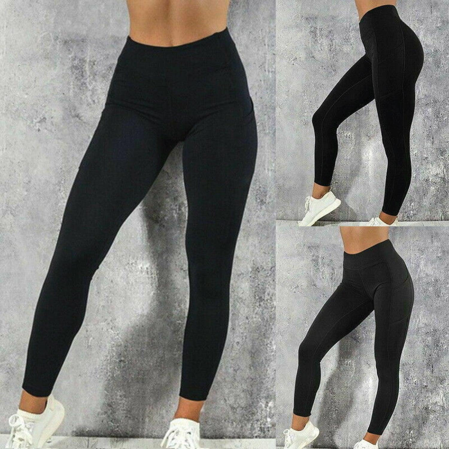 Workout Leggings for Women - Sports & Gym Clothes Ideal for Running, General Fitness Wear and Yoga w/Hidden Pocket Design Clothing - Tophatter Daily Deals