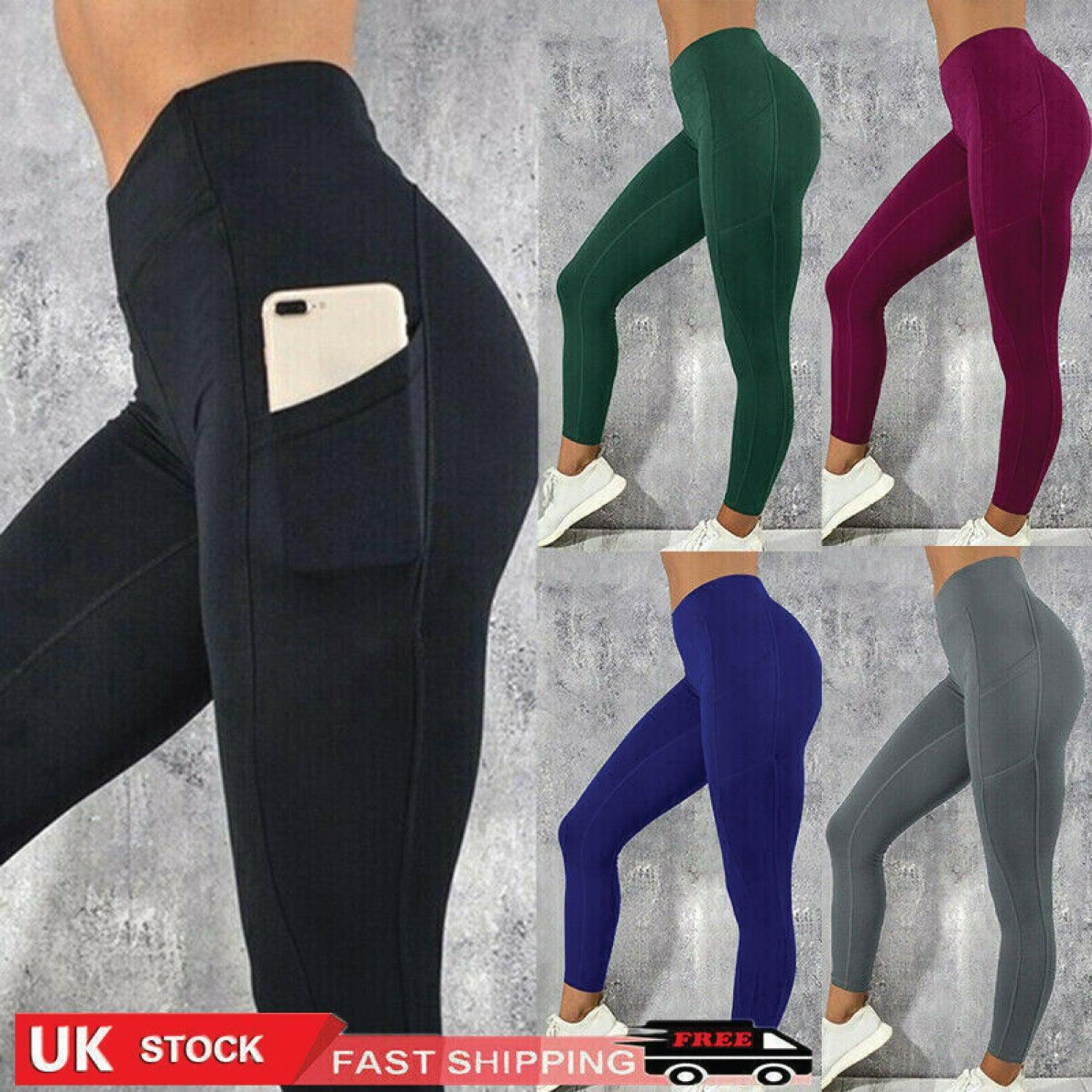 Workout Leggings for Women - Sports & Gym Clothes Ideal for Running, General Fitness Wear and Yoga w/Hidden Pocket Design Clothing - Tophatter Daily Deals