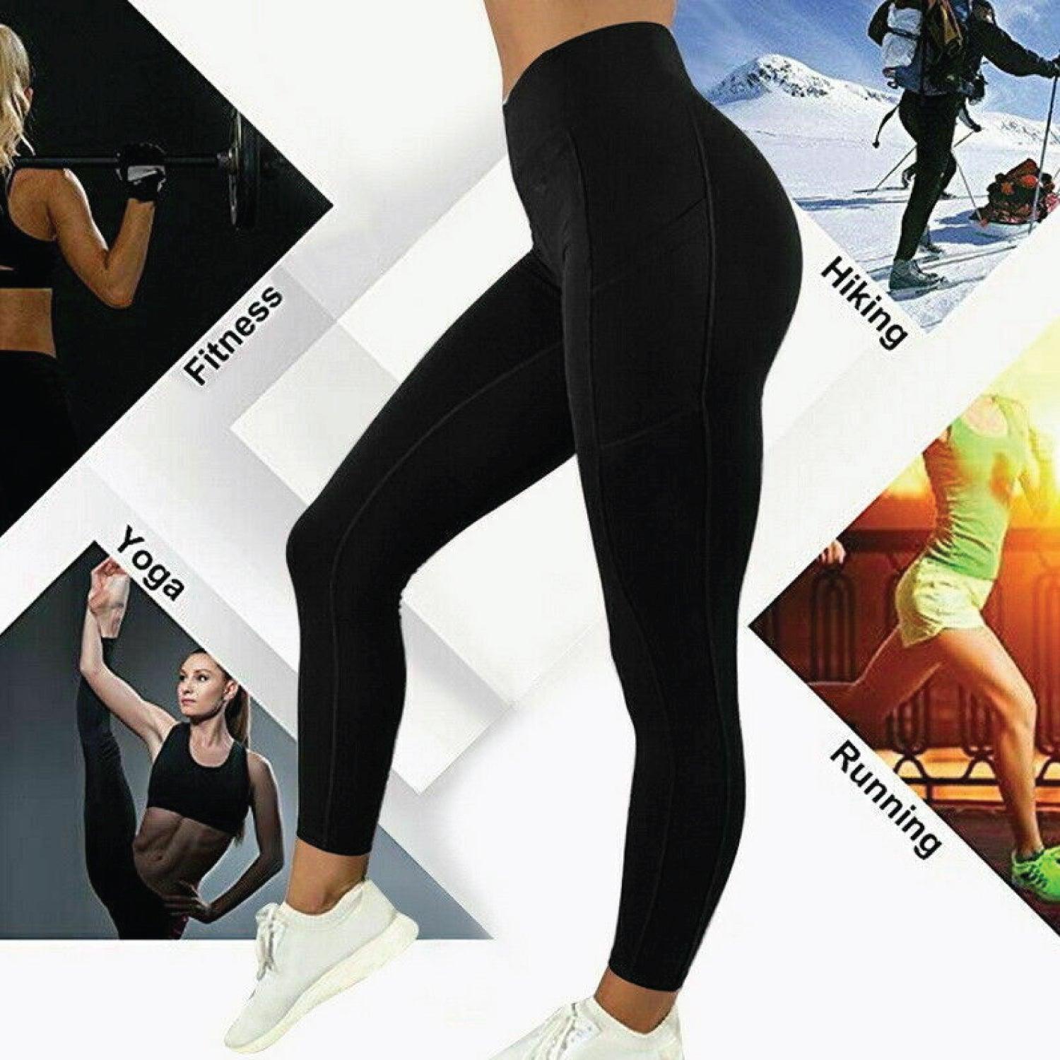 Workout Leggings for Women - Sports & Gym Clothes Ideal for Running, General Fitness Wear and Yoga w/Hidden Pocket Design Clothing - Tophatter Daily Deals