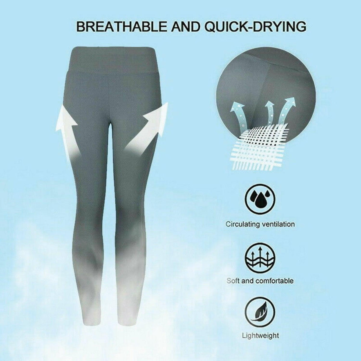 Workout Leggings for Women - Sports & Gym Clothes Ideal for Running, General Fitness Wear and Yoga w/Hidden Pocket Design Clothing - Tophatter Daily Deals