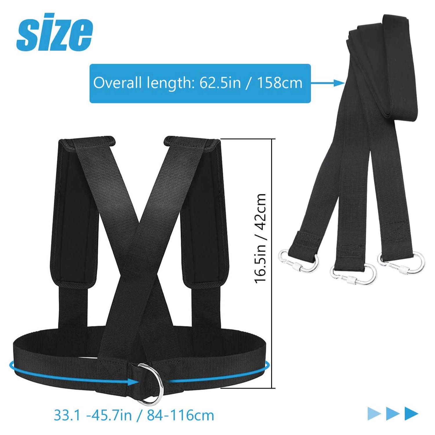 Sled Pulling Belt - Waist Resistance Bands Workout Resistance Shoulder Pulling Strap Sled Harness Exercise & Fitness - Tophatter Daily Deals