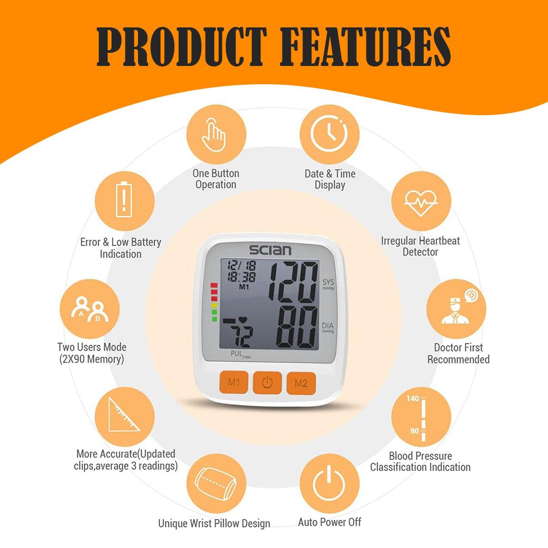 Blood Pressure Monitors for Wrist - LCD Digital Wrist Blood Pressure Monitor Automatic Machine Tester BP Cuff Health Care - Tophatter Daily Deals