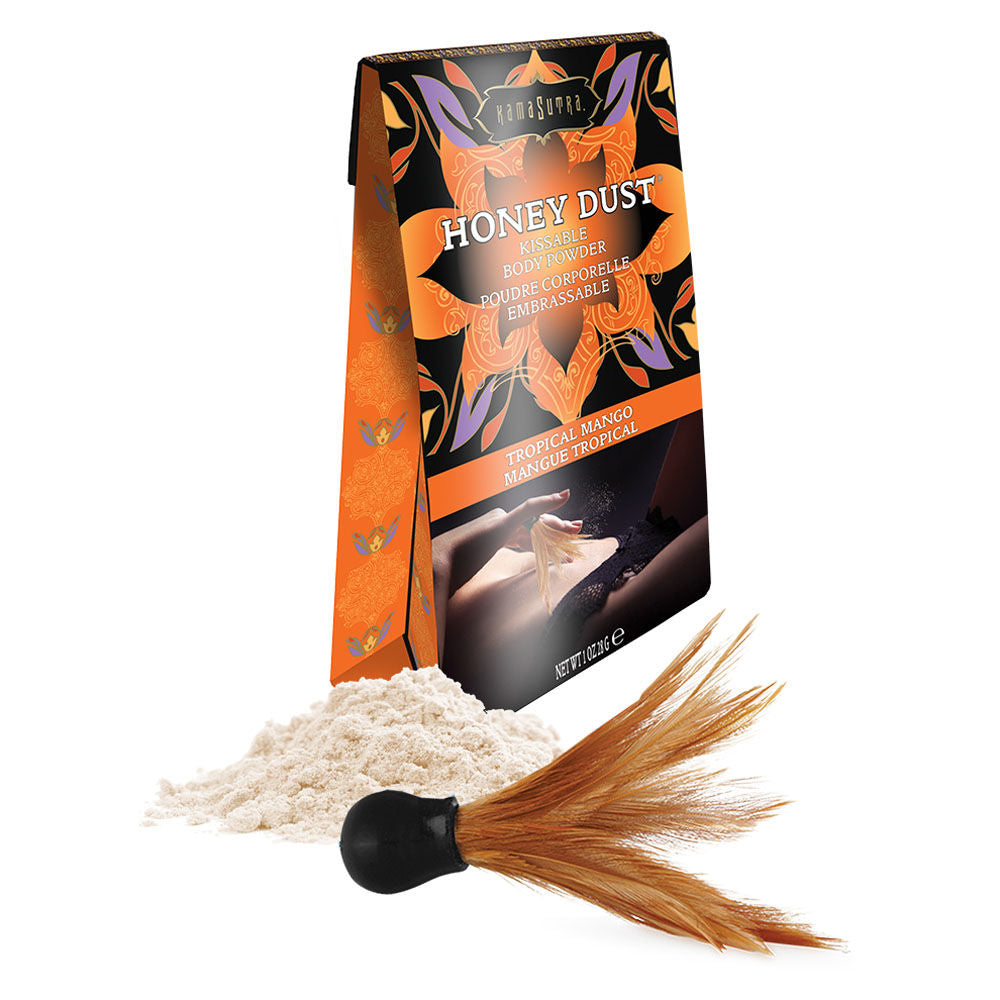 Honey Dust Tropical Mango – Kissable Moisture-Wicking Body Powder with Feather Applicator > Essentials > Bath & Body - Tophatter Daily Deals