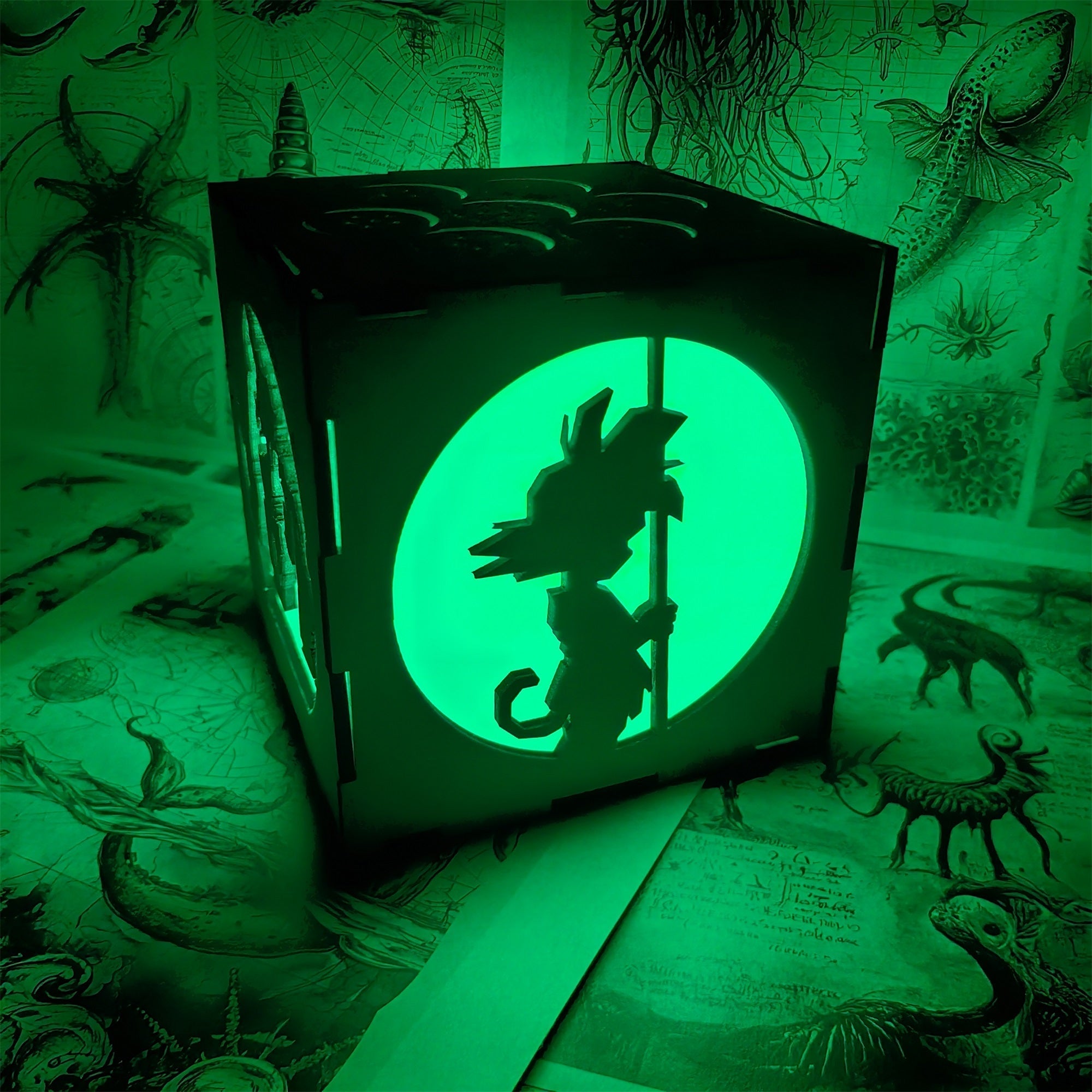 WuKong Monkey King Wood Cube Led Light Desk Decor - Tophatter Daily Deals