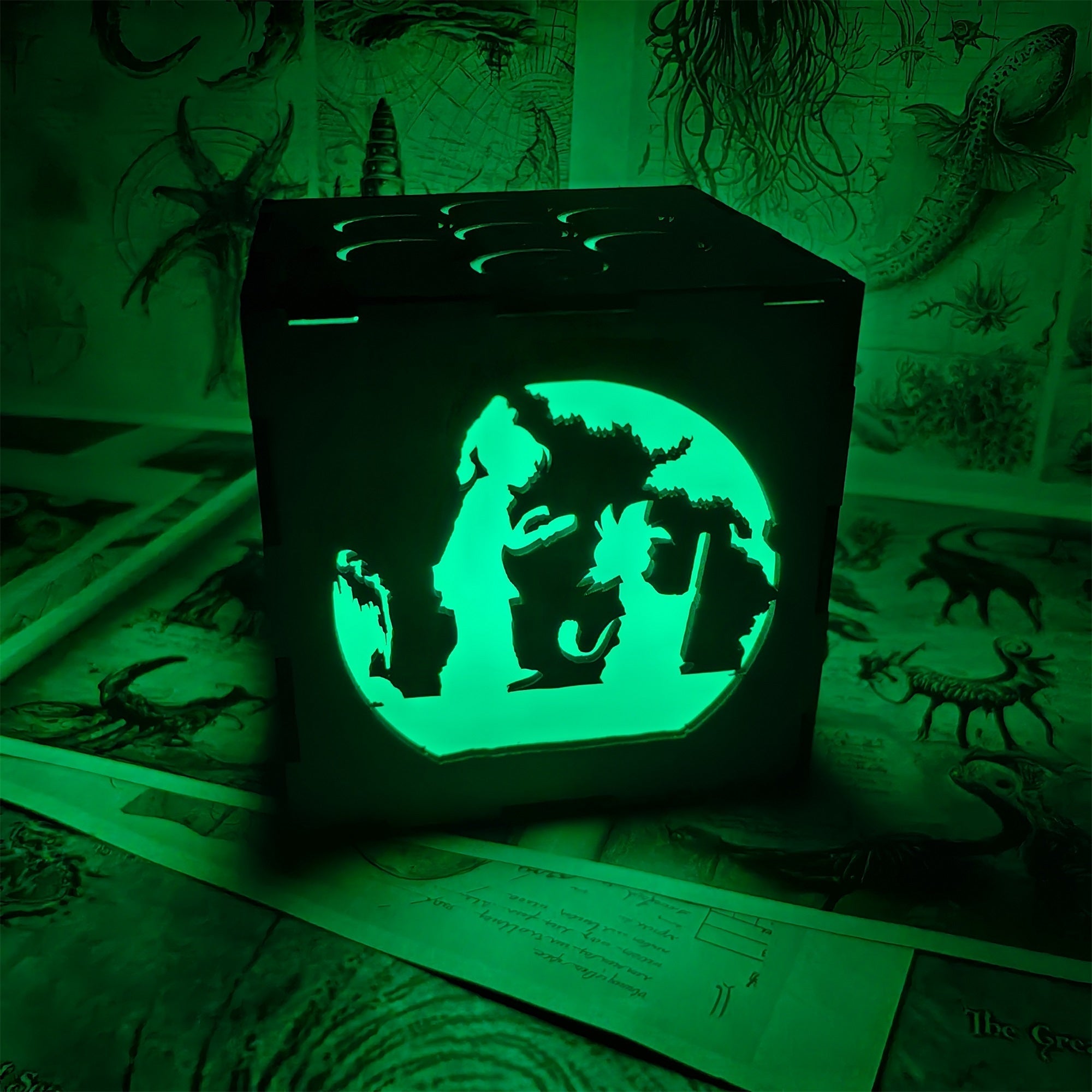 WuKong Monkey King Wood Cube Led Light Desk Decor - Tophatter Daily Deals