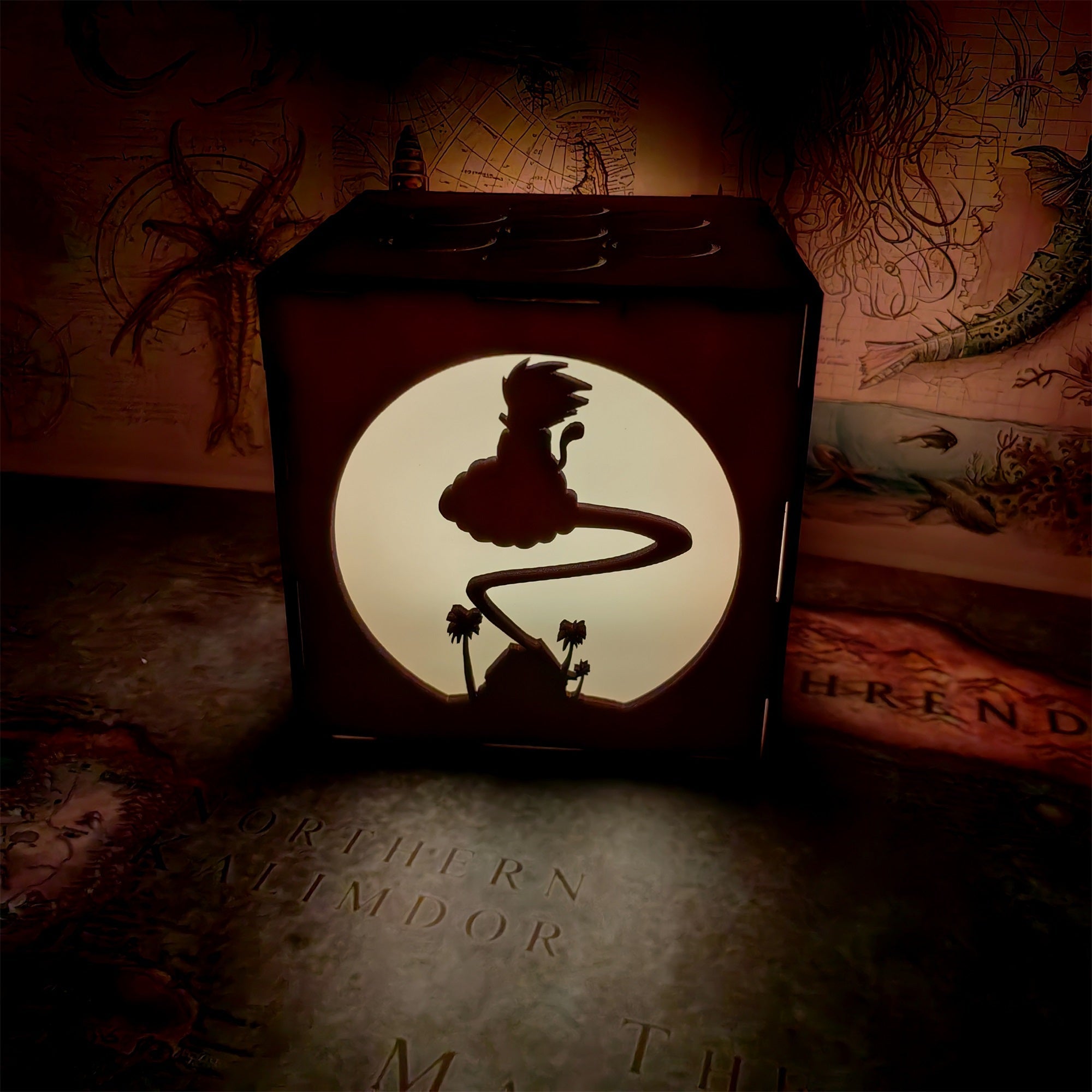 WuKong Monkey King Wood Cube Led Light Desk Decor - Tophatter Daily Deals