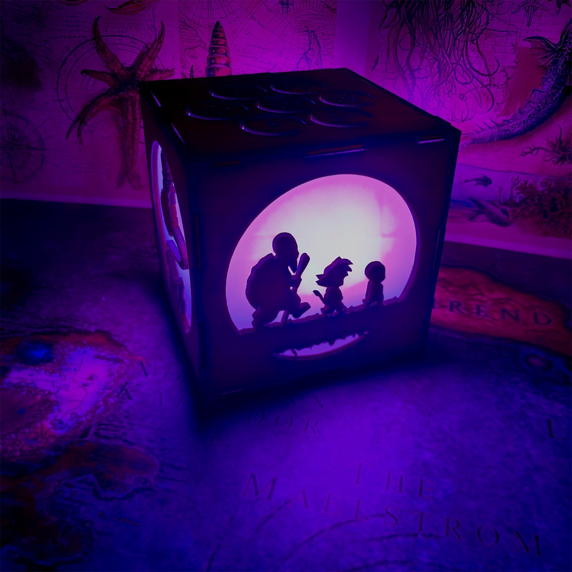 WuKong Monkey King Wood Cube Led Light Desk Decor - Tophatter Daily Deals