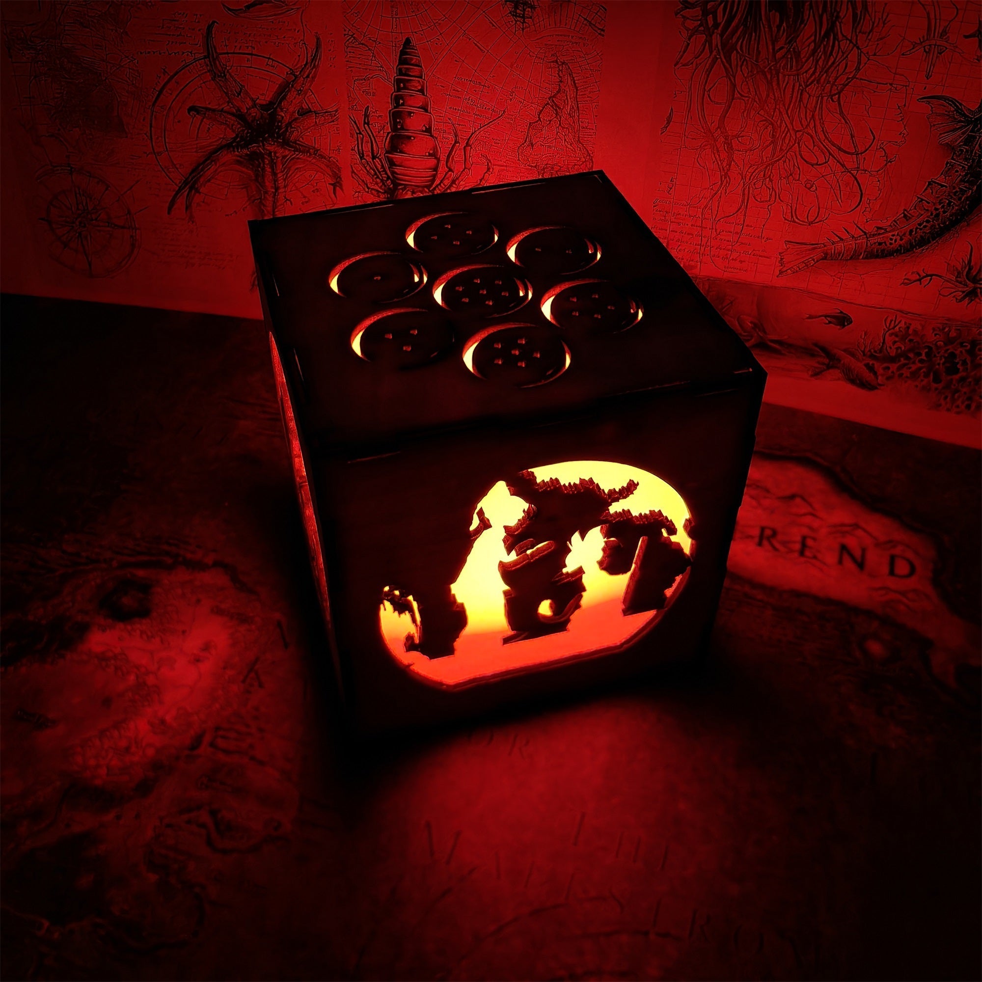 WuKong Monkey King Wood Cube Led Light Desk Decor - Tophatter Daily Deals