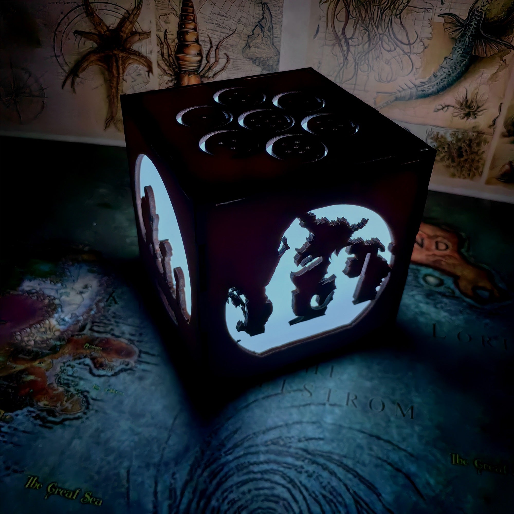 WuKong Monkey King Wood Cube Led Light Desk Decor - Tophatter Daily Deals