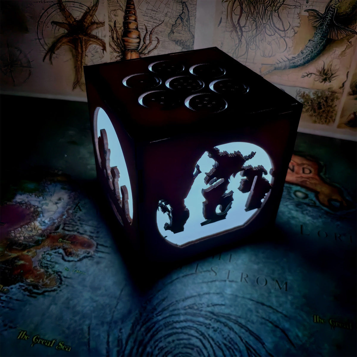 WuKong Monkey King Wood Cube Led Light Desk Decor - Tophatter Daily Deals