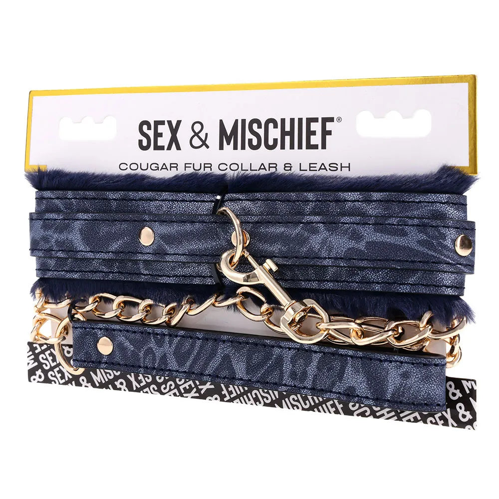 Cougar Fur Collar and Leash Set – Luxury Adjustable Collar and Leash > Bondage Gear > Collars & Leashes - Tophatter Daily Deals