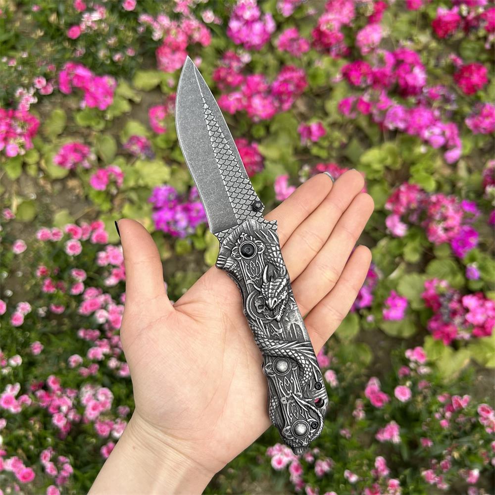 Evil Dragon Sculpture Knife Folding Knife - Tophatter Daily Deals