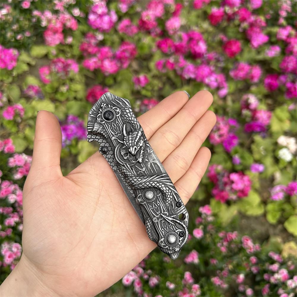 Evil Dragon Sculpture Knife Folding Knife - Tophatter Daily Deals