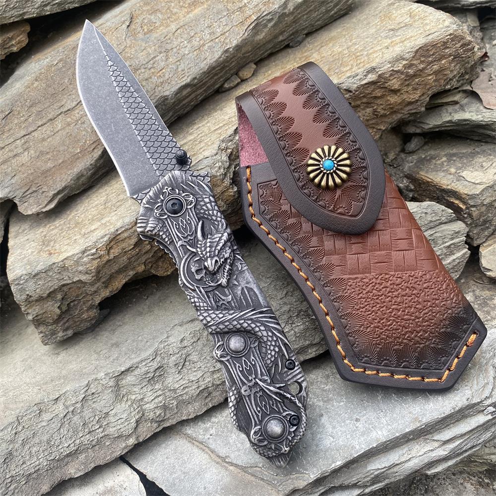 Evil Dragon Sculpture Knife Folding Knife Knife & Case - Tophatter Daily Deals