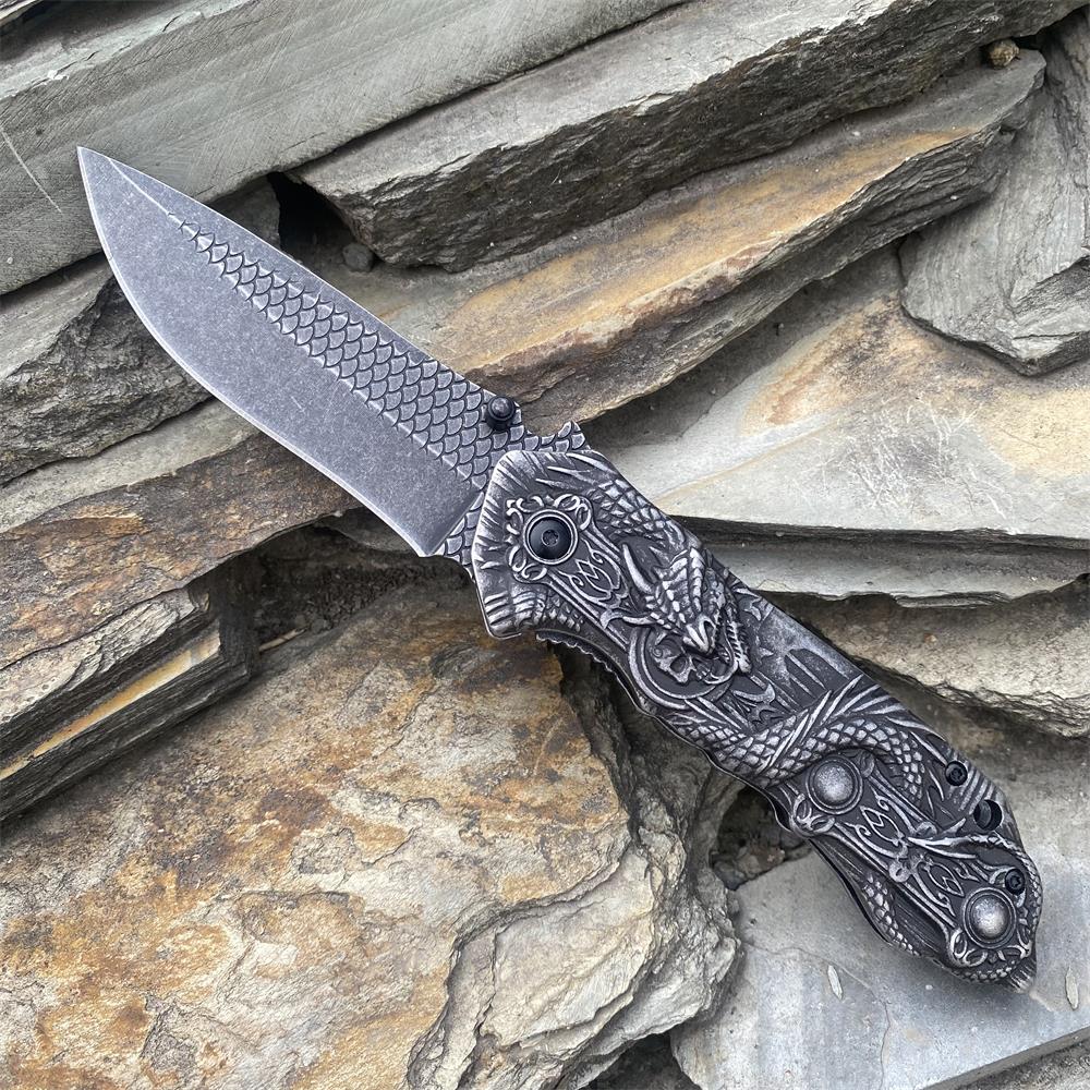Evil Dragon Sculpture Knife Folding Knife Dragon Knife - Tophatter Daily Deals