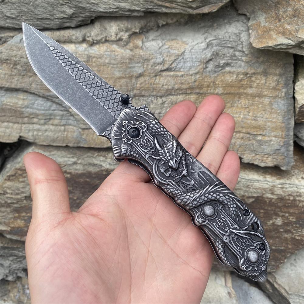 Evil Dragon Sculpture Knife Folding Knife - Tophatter Daily Deals
