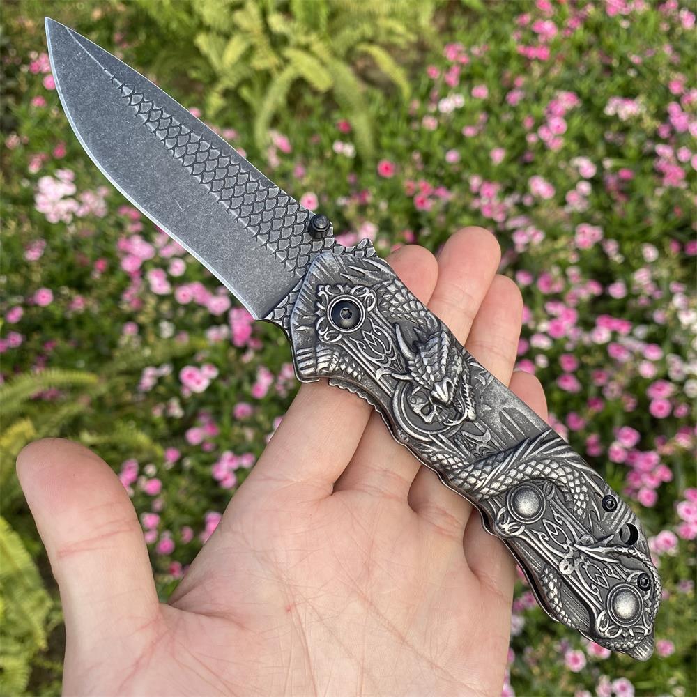 Evil Dragon Sculpture Knife Folding Knife - Tophatter Daily Deals