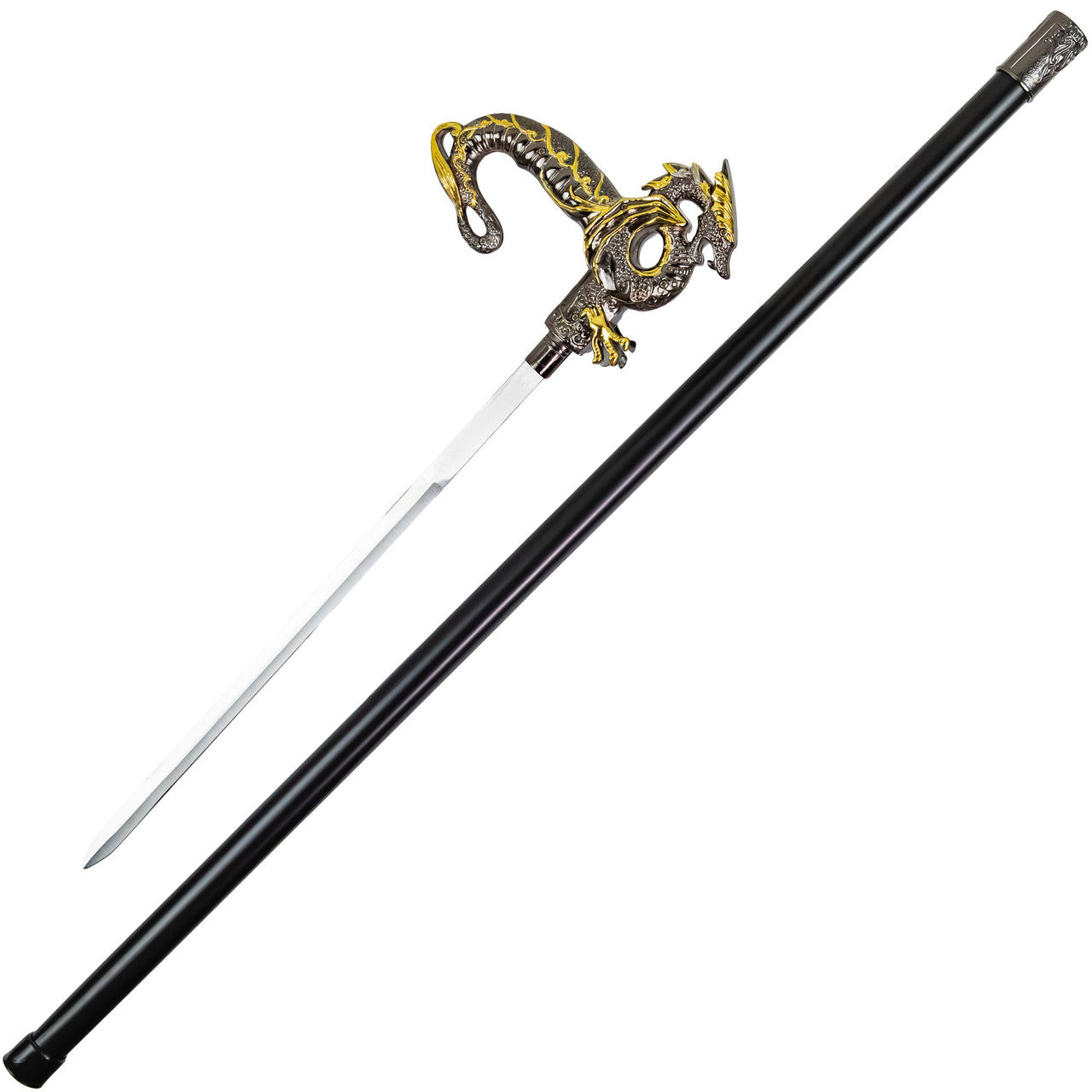 Wyvern of Wisdom Ornate Dragon Hidden Blade Sword Cane Cane - Tophatter Daily Deals